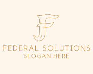 Business Calligraphy Letter F logo design