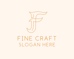 Business Calligraphy Letter F logo design