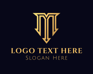 Prime - Gold Letter M Company logo design