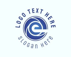 Digital Technology Letter E  Logo