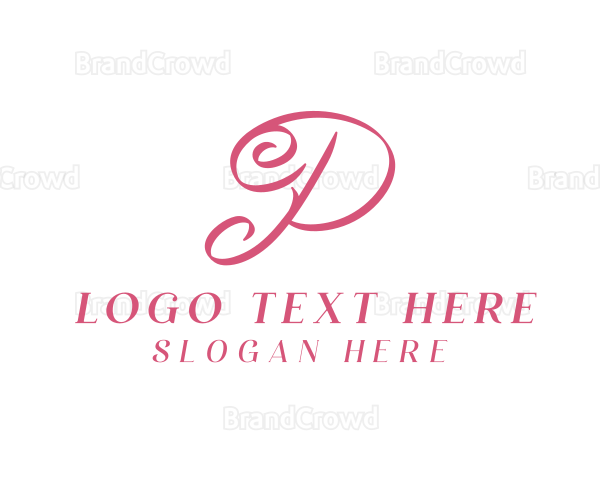 Elegant Calligraphy Letter P Logo