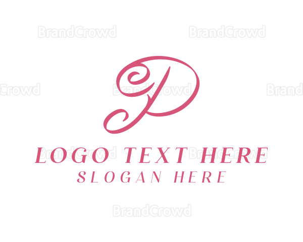 Elegant Calligraphy Letter P Logo