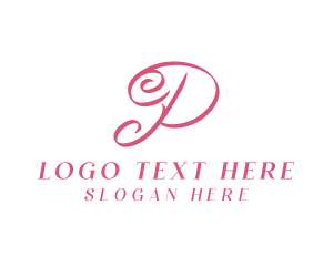 Handwriting - Elegant Calligraphy Letter P logo design
