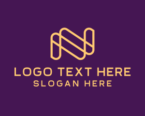 Quality - Golden Letter N logo design