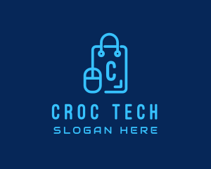 Tech Mouse Shopping Bag logo design