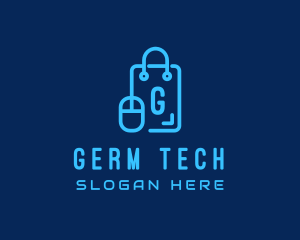 Tech Mouse Shopping Bag logo design