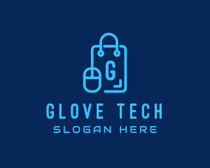 Tech Mouse Shopping Bag logo design