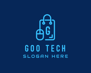 Tech Mouse Shopping Bag logo design