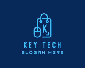 Tech Mouse Shopping Bag logo design