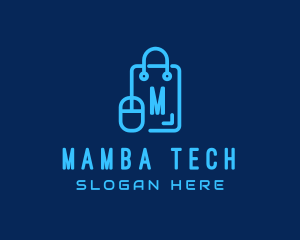 Tech Mouse Shopping Bag logo design