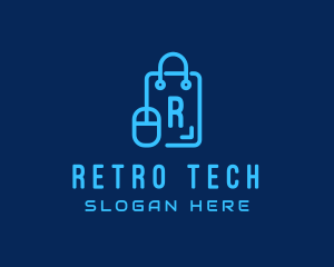 Tech Mouse Shopping Bag logo design