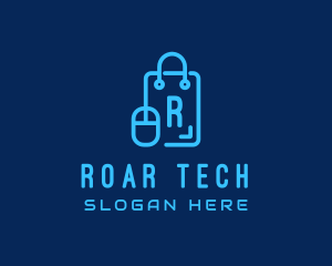 Tech Mouse Shopping Bag logo design