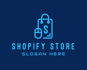 Tech Mouse Shopping Bag logo design