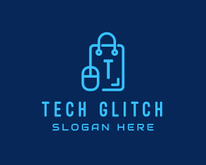 Tech Mouse Shopping Bag logo design