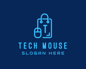 Tech Mouse Shopping Bag logo design