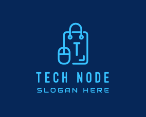 Tech Mouse Shopping Bag logo design