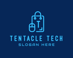 Tech Mouse Shopping Bag logo design