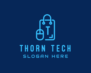 Tech Mouse Shopping Bag logo design