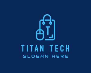 Tech Mouse Shopping Bag logo design