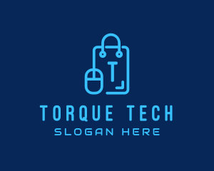 Tech Mouse Shopping Bag logo design