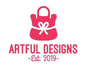 Ribbon Pink Purse  logo design