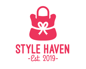 Ribbon Pink Purse  logo design