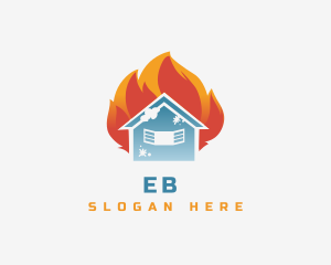 Cooling - Fire Cooling House logo design