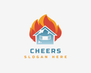 Snow - Fire Cooling House logo design