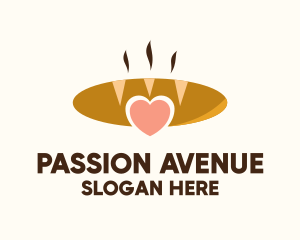 Passion - Bread Loaf Heart logo design