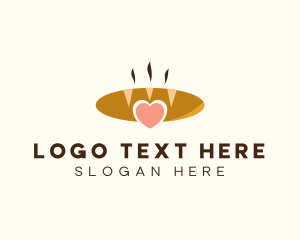 Baguette - Bread Loaf Heart logo design