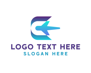 Shipping - Logistics Airplane Shipping logo design