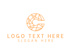 Stitches - Geometric Stitch Letter C logo design