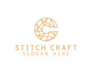Stitch - Geometric Stitch Letter C logo design