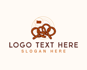 Map - Pennsylvania Pretzel Bread logo design