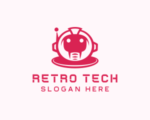 Robot Head Tech App logo design