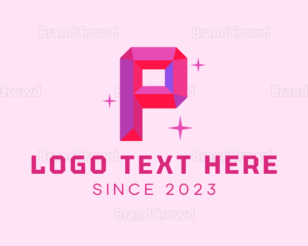 Shiny Gem Letter P Logo