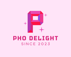 Shiny Gem Letter P logo design