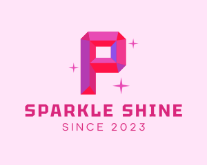 Twinkle - Shiny Gem Letter P logo design