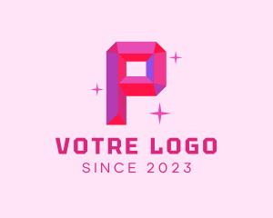 Crystal - Shiny Gem Letter P logo design