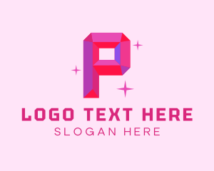 Shiny Gem Letter P Logo