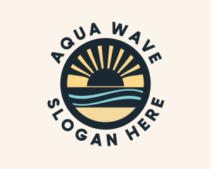 Coastal Sea Sunrise logo design