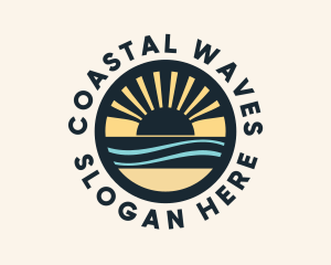 Coastal Sea Sunrise logo design
