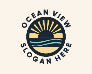 Coastal Sea Sunrise logo design