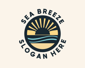 Coastal Sea Sunrise logo design