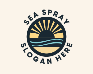 Coastal Sea Sunrise logo design