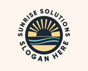Coastal Sea Sunrise logo design