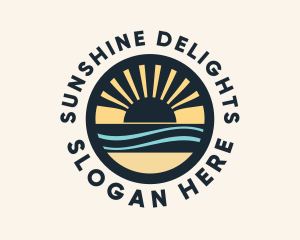 Sunshine - Coastal Sea Sunrise logo design