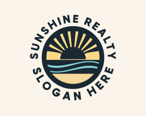 Coastal Sea Sunrise logo design