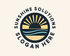 Coastal Sea Sunrise logo design