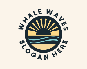 Coastal Sea Sunrise logo design